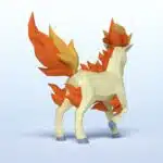 Papercraft de Ponyta Pokémon en origami 3D