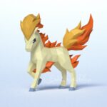 Papercraft of Ponyta Pokémon in 3D origami