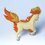 Papercraft de Ponyta Pokémon en origami 3D