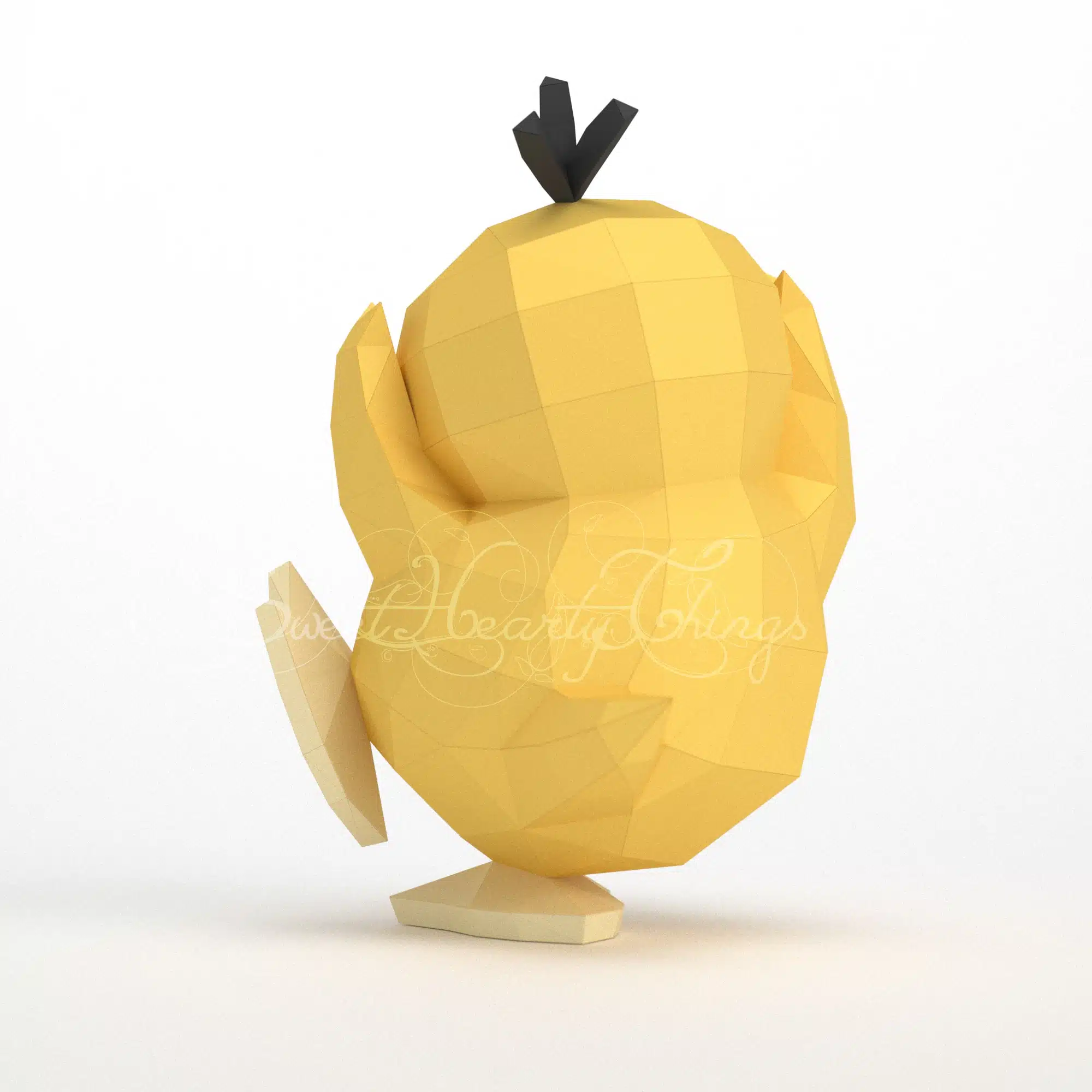 Psyduck Pokémon 3D origami papercraft, back view