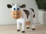 Papercraft di mucca cartoon in origami 3D