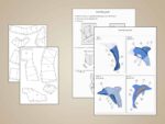 Papercraft de dauphins muraux en origami 3D