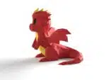 Cute Little Dragon 3D Origami Papercraft, 3D model