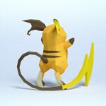 Papercraft of Raichu Pokémon in origami 3D