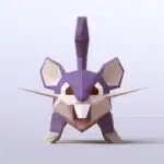 Papercraft Pokémon Raticate in origami 3D