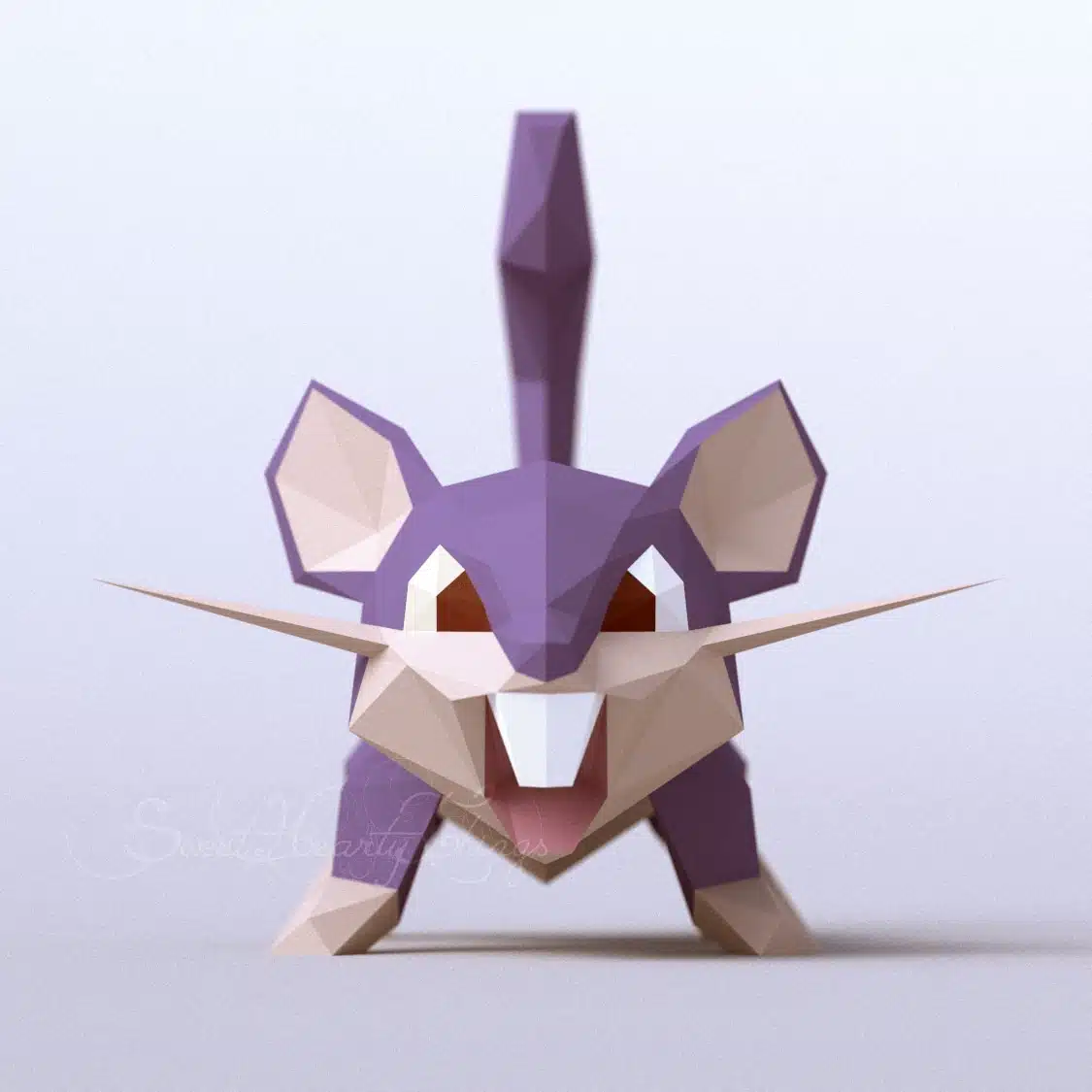 Papercraft of Raticate Pokémon in 3D origami