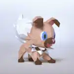 Papercraft de filhotes de cachorro em origami 3D