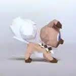 Papercraft de filhotes de cachorro em origami 3D