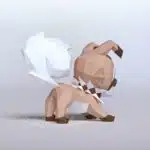Papercraft de filhotes de cachorro em origami 3D