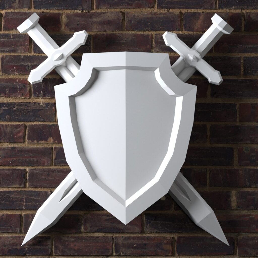 Papercraft sword and shield in 3D origami Papercraft sword and shield in 3D origami