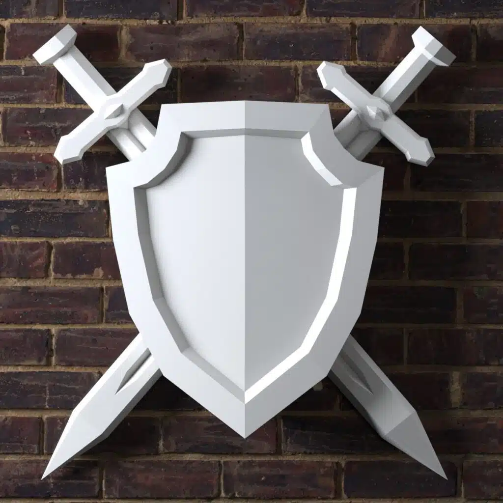 3D Origami Papercraft Sword and Shield