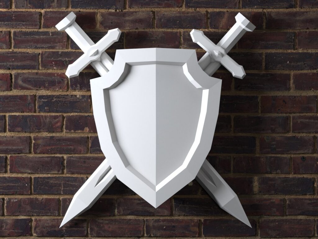 3D Origami Papercraft Sword and Shield