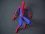 Papercraft of wall Spiderman in 3D origami