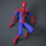 Papercraft of wall Spiderman in 3D origami