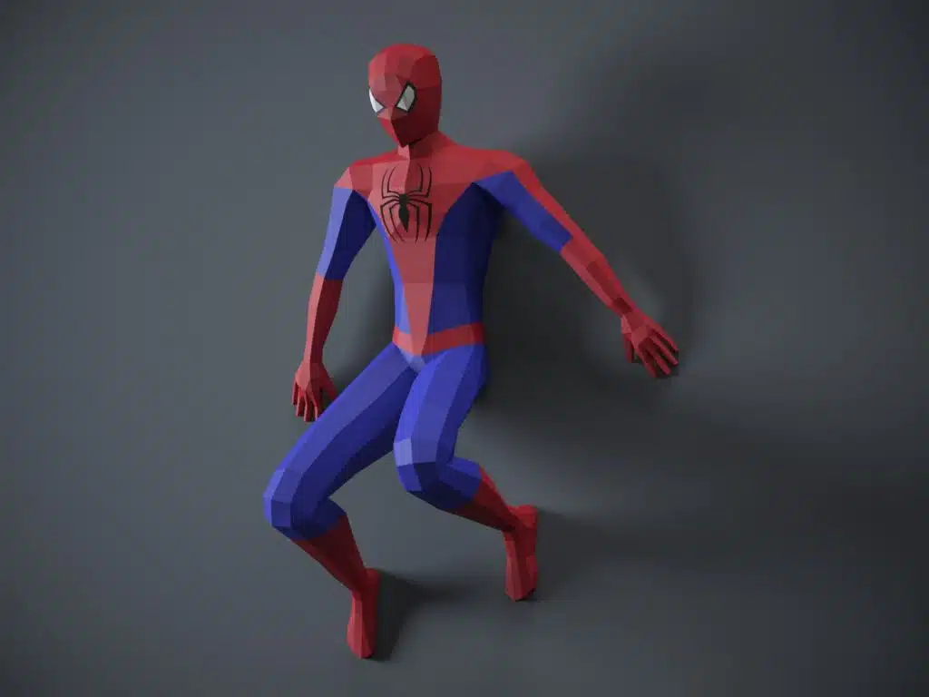 Papercraft de Spiderman mural en origami 3D