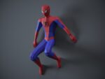 Papercraft of wall Spiderman in 3D origami