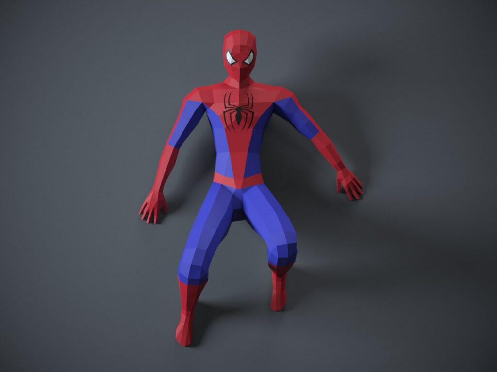 3D Origami Spiderman Wall Papercraft