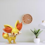 Papercraft of Fennekin Pokémon in 3D origami