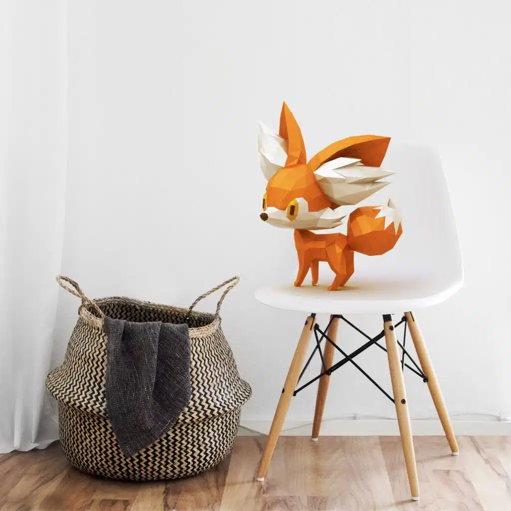 Papercraft filhote de raposa em origami