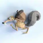 3D Papercraft Ice Age Scrat Wall Sculpture, view 2