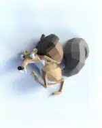 3D Papercraft Ice Age Scrat Wall Sculpture, back view