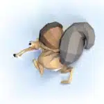 3D Papercraft Ice Age Scrat Wall Sculpture, side view