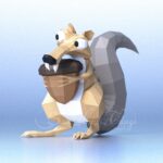 Scrat papercraft in 3D origami