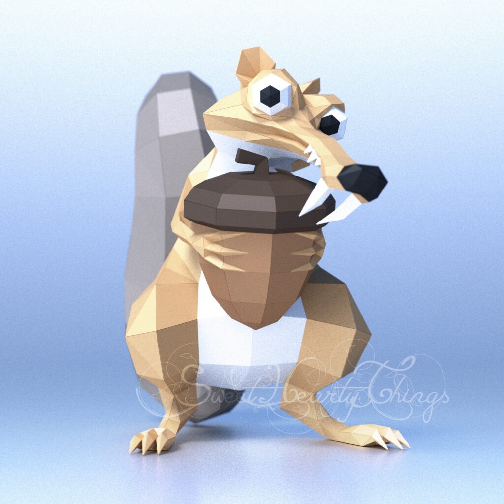 Papercraft 3D Scrat dell’Era Glaciale