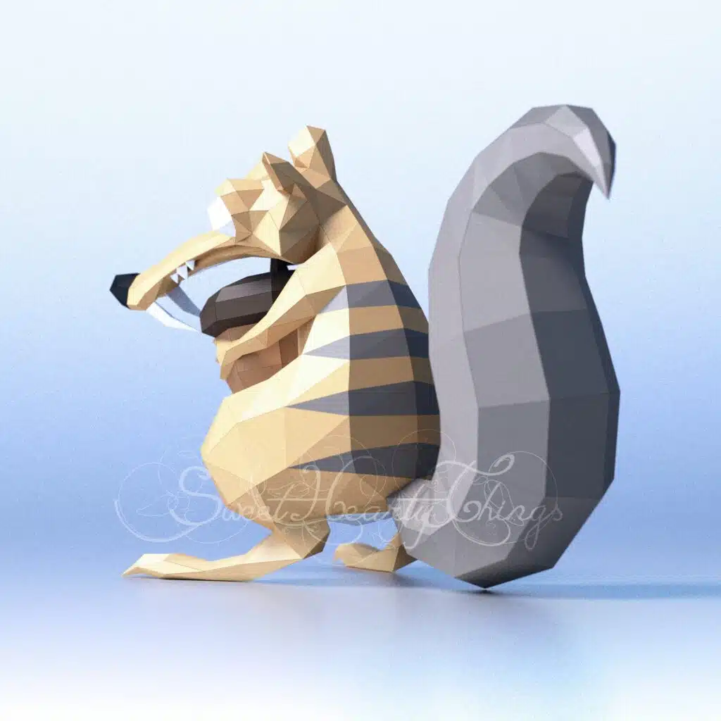 Papercraft 3D de Scrat de La Era de Hielo