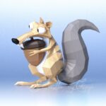 Scrat papercraft in 3D origami