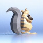 Scrat papercraft in 3D origami