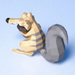 Scrat papercraft in 3D origami