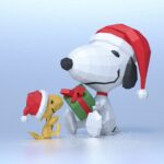 Papercraft Snoopy de Navidad en origami