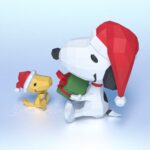 Papercraft Snoopy de Navidad en origami