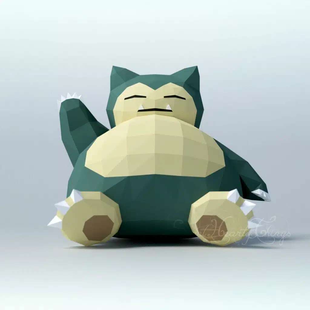 Papercraft de Ronflex Pokémon en origami 3D