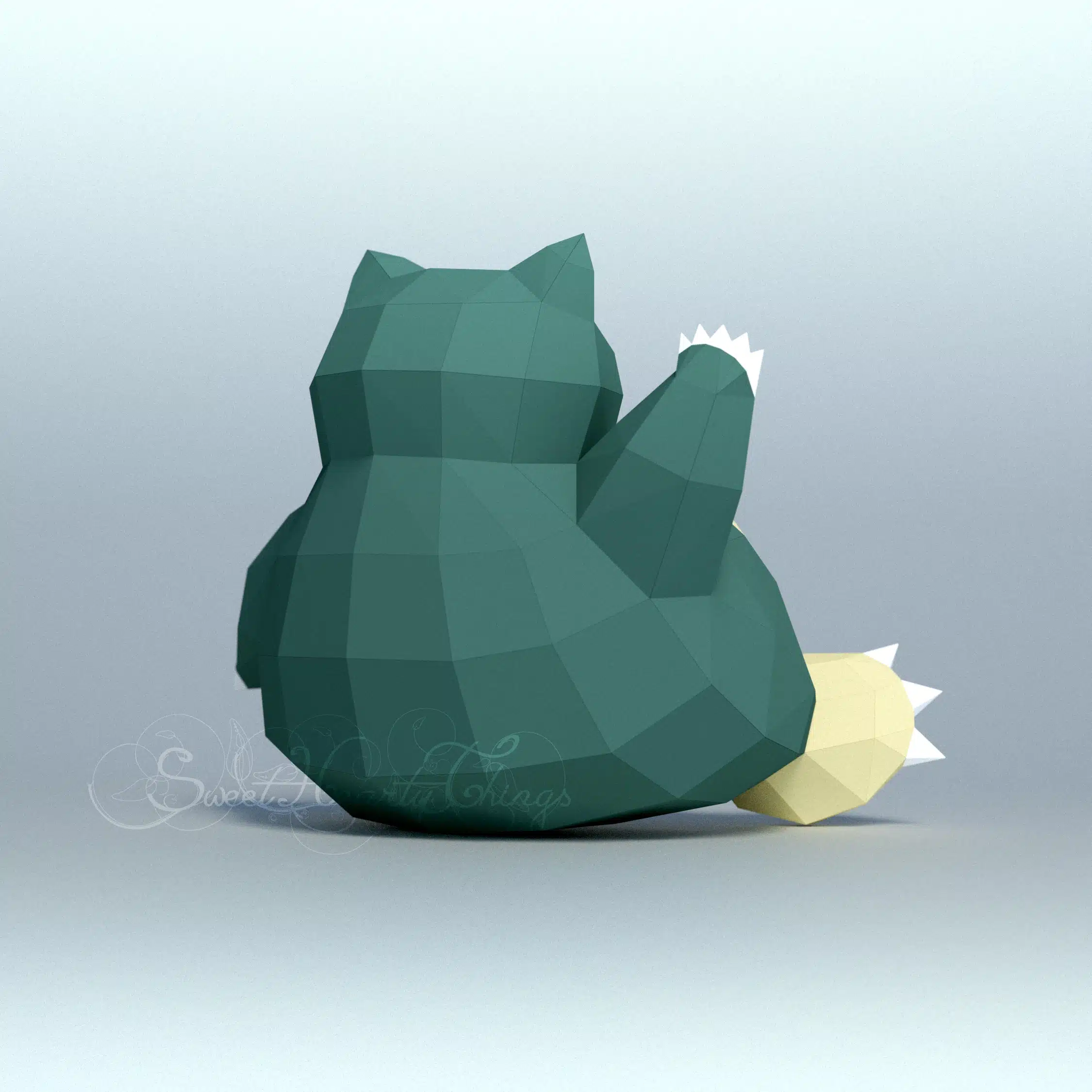 Snorlax Pokémon 3D Origami Papercraft, back view