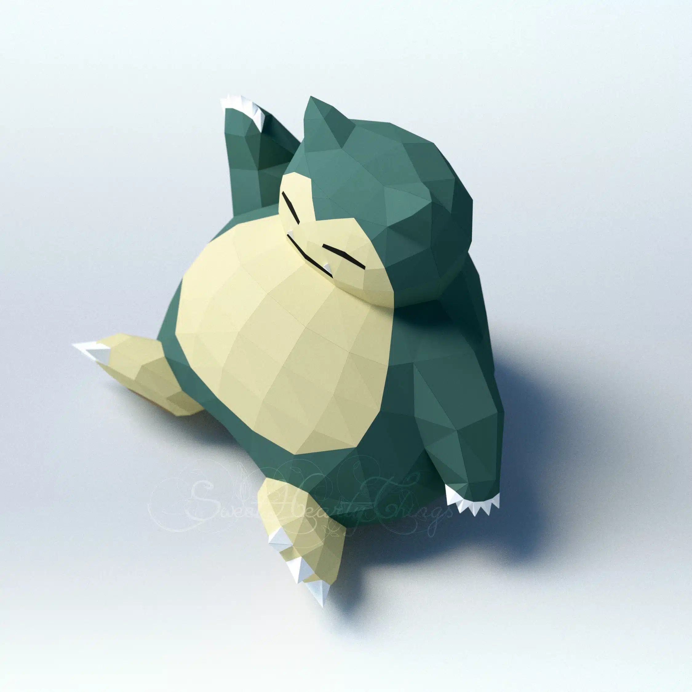 Snorlax Pokémon 3D Origami Papercraft, side view