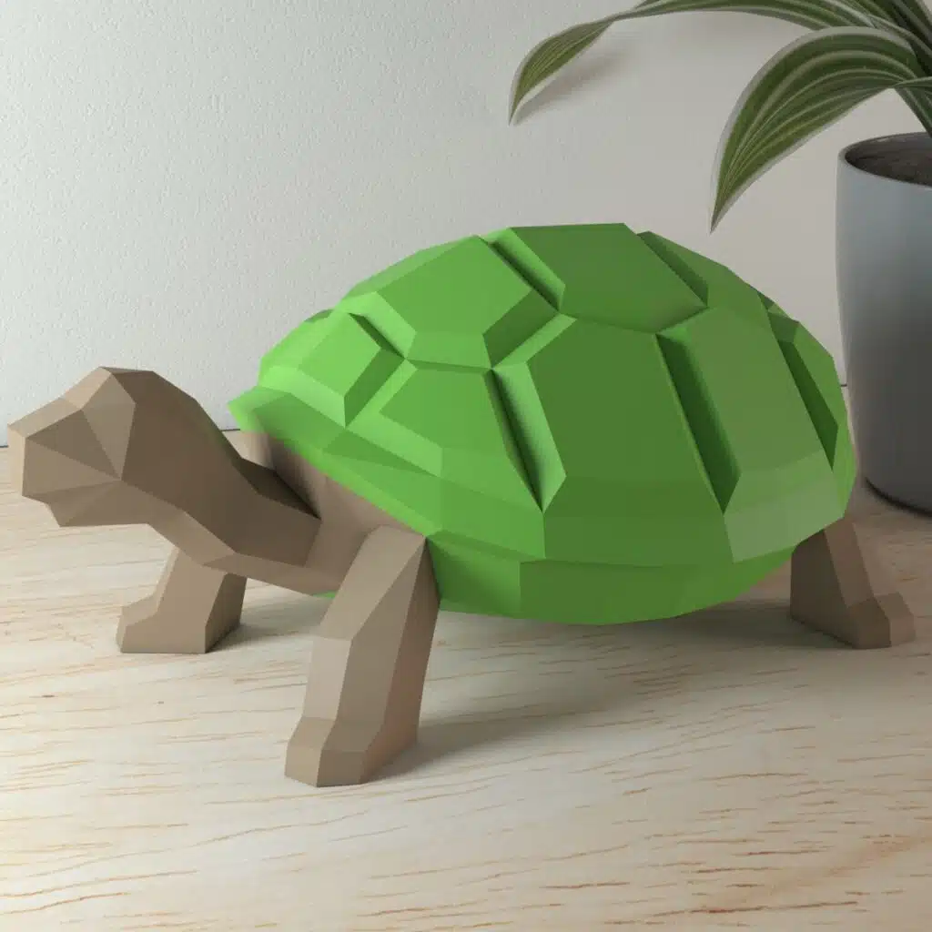 3D Origami Papercraft Small Turtle