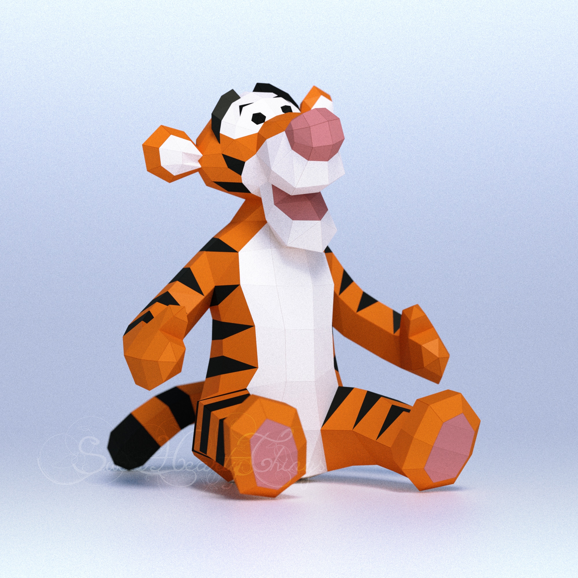 Papercraft of Tigger in 3D origami Papercraft of Tigger in 3D origami