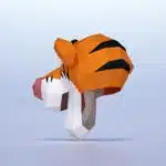 Papercraft Tigger Head in Origami, back view
