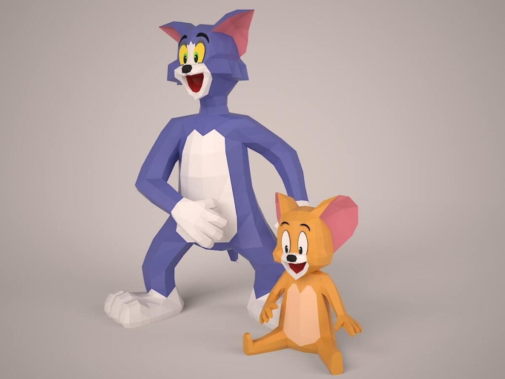 Papercraft di Tom e Jerry in origami 3D