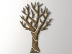 Papercraft of simplistic wall tree in 3D origami