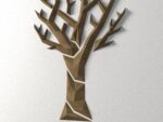Papercraft of simplistic wall tree in 3D origami