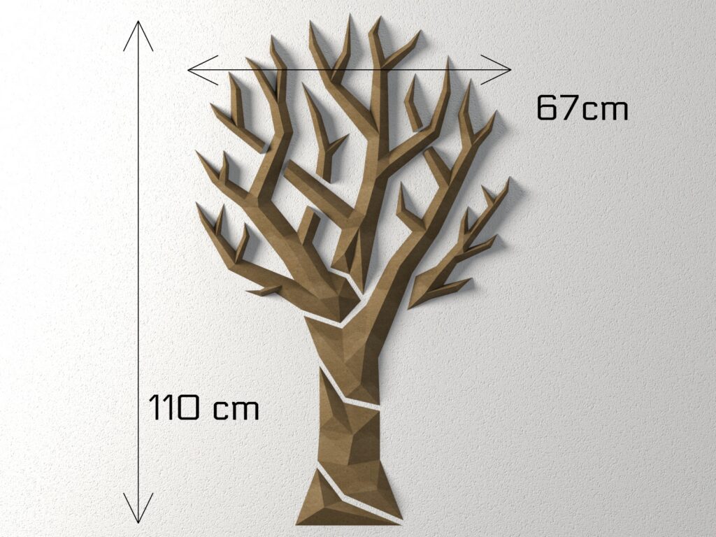 Papercraft di albero murale minimalista in origami 3D