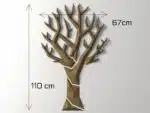Minimalist 3D Origami Paper Tree Wall Art, papercraft 3D, detail
