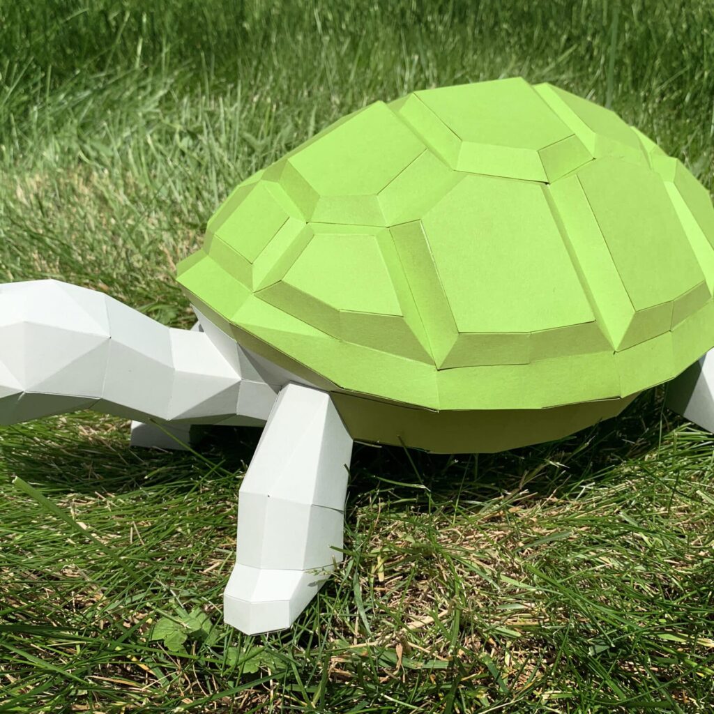Papercraft petite tortue en origami 3D