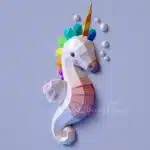 Papercraft de licorne hippocampe en origami