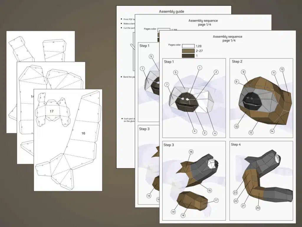 Lying sloth origami papercraft
