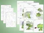 3D Origami Chameleon Sticking Out Tongue Papercraft