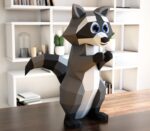 Papercraft raccoon in origami